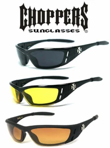 3 Pair Combo Choppers Motorcycle Sunglasses Smoke Yellow HD Lens C46 - Picture 1 of 10
