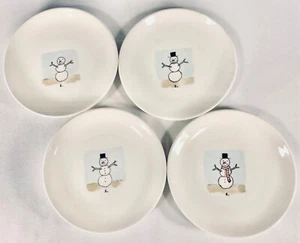 MAGENTA RAE DUNN How To Build A Snowman Plates 6.25” Appetizer Bread Dessert EUC - Picture 1 of 4