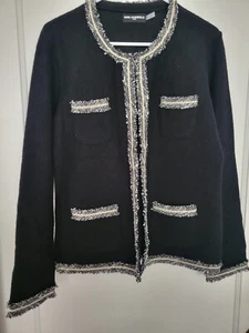 Karl Lagerfeld Paris Schwarzer Pullover Wolle Metallic Altes Geld Kris Kardashian  - Bild 1 von 5