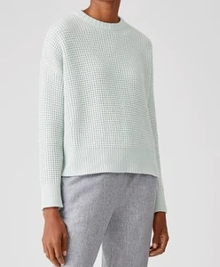 Eileen Fisher Cashmere Wool Blend Crewneck Sweater Size L Boxy Lagenlook - Picture 1 of 7