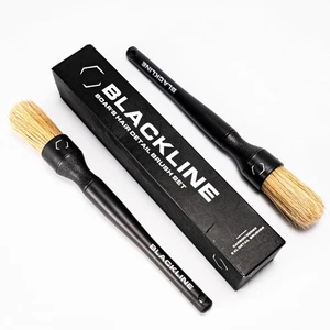 Cepillos de pelo de jabalí Blackline Car Care - Juego de cepillos detalladores de lujo para... - Imagen 1 de 9