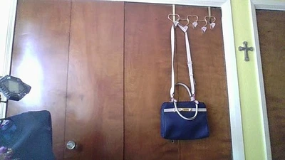 Cartera Guess Crema/Azul Marino Dory Bolso Bandolera Ajustable Correa/Doble Asa Foto 1 de 4