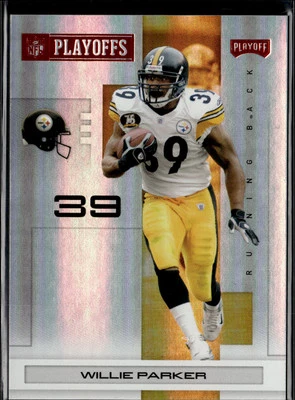 2007 Playoff NFL Playoffs #77 Willie Parker Red Holofoil #/125 Steelers - Image 1 of 2