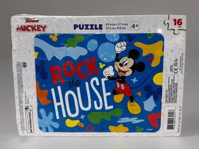 Nuevo rompecabezas de 16 piezas Mickey Mouse Rock The House 11,7 pulgadas x 8,5 pulgadas sellado Foto 1 de 2