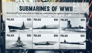 PALAU U-BOOTE DES WWII BRIEFMARKENBOGEN 2015 POSTFRISCH 2. WELTKRIEG USS SEAWOLF SCHIFF - Bild 1 von 1