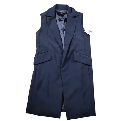 Chaqueta Ellen Tracy Mujer 12 Azul Mezcla Poli Sin Mangas Largas Informal Trabajo Abierta  Foto 1 de 4