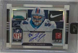 2023 Panini One Zach Thomas Quad Shield Nike Logo Patch Platinum Auto SP SSP HOF - Bild 1 von 2