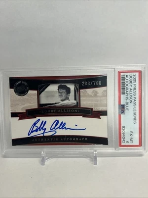 Bobby Allison 2005 Press Pass Legends Autographs Blue /700 PSA 6 - Image 1 of 3
