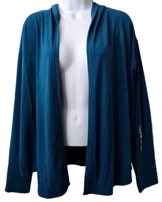 Life is Good Supreme Sudadera con Capucha S Cárdigan Manga Larga Frente Abierto Elastizado Suave Verde azulado Foto 1 de 4