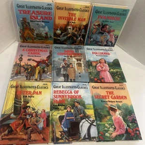 Lot of 9  Great Illustrated Classics Childrens Kids Hardcover Books Peter Pan+ - Picture 1 of 7