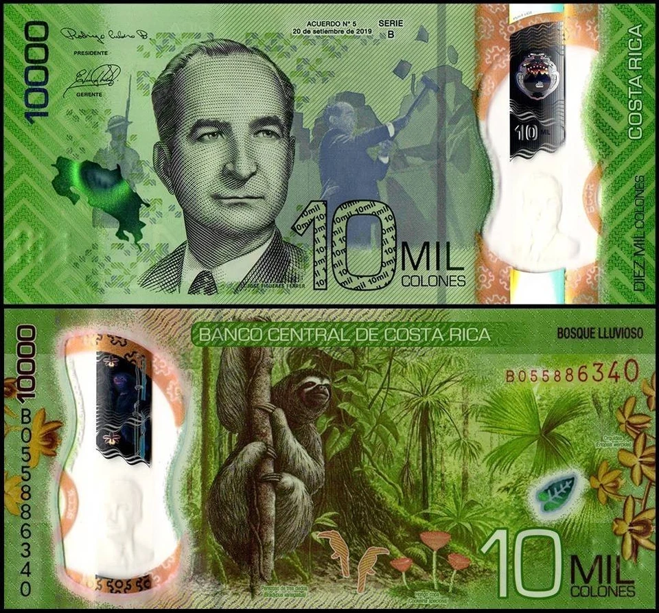 Costa Rica 10000 Colones, 2019, P-283, Polímero UNC Foto 1 de 1