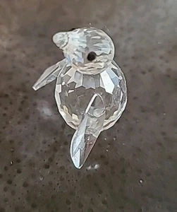 Vintage Broken Beak SWAROVSKI Mini Penguin 1 1/4" Tall Black Eyes Retired No Box - Picture 1 of 6