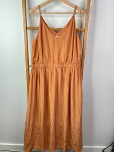 Witchery Resort Maxi Dress Womens 16 Burnt Honey Babydoll Sleeveless V-Neck NWT - Picture 1 of 12