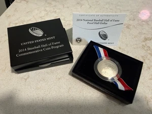 2014 National Baseball Hall of Fame BU HALF DOLLAR US Mint Clad UNC Coin Box COA - Picture 1 of 3