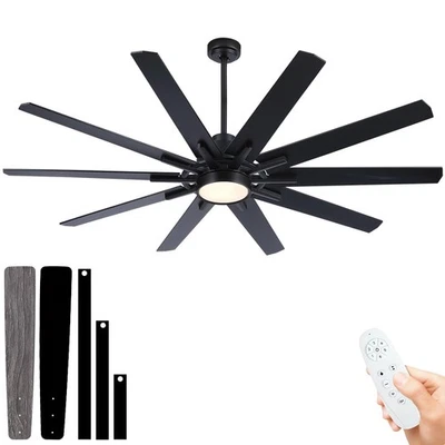 Ceiling Fans with Lights and Remote 72 inch 10 Blades Indoor/Outdoor Large Bl... - Image 1 of 4