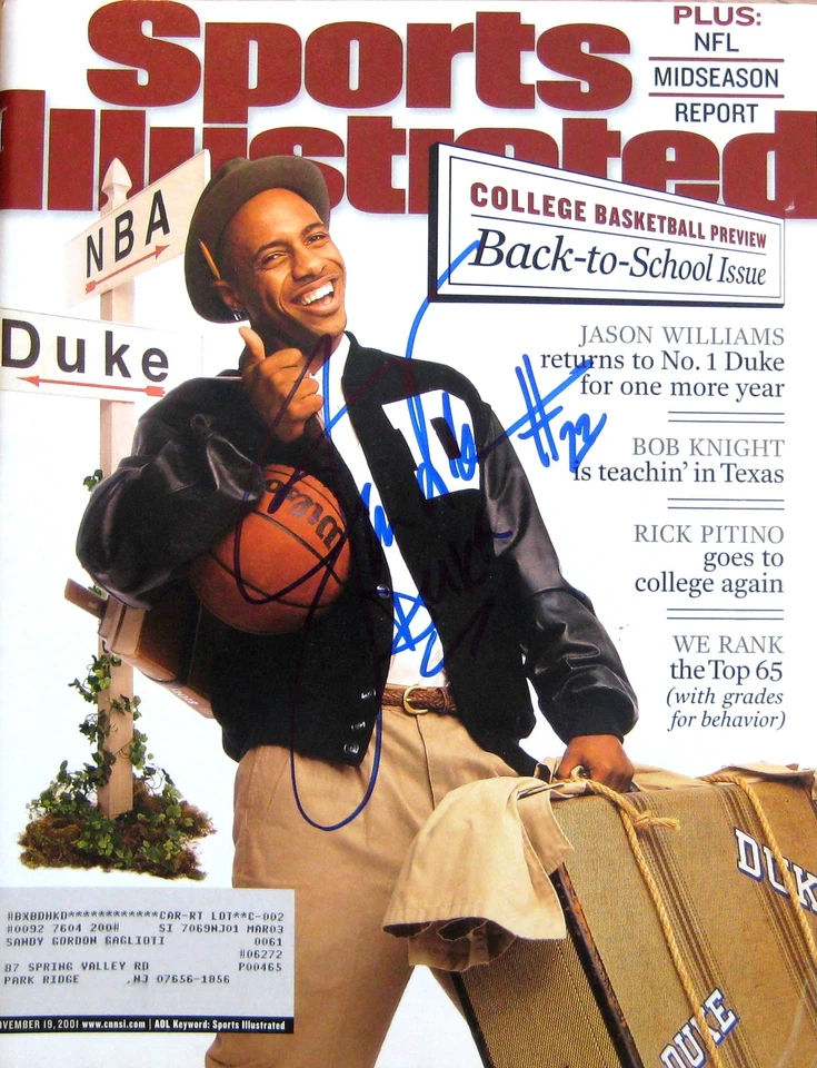 Джейсон Уильямс - Дюк - с автографом Sports Illustrated - 11/19/01 - Изображение 1 из 1