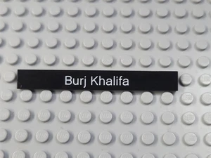 LEGO Black 1x8 Burj Khalifa Decorated Tile Architecture - Picture 1 of 1