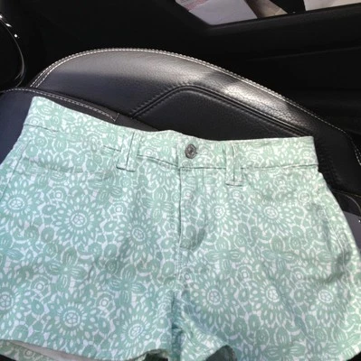 Nuevo 7 Seven For Mankind Mujer Pantalones Cortos Verde Flor y Blanco Elastizados Talla 24 Foto 1 de 4