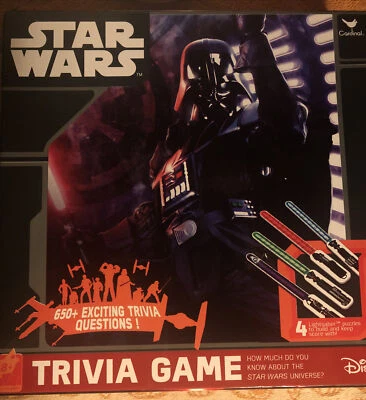 Disney Star Wars Trivia Juego 650+ Preguntas 4 Rompecabezas Sable de Luz Edad 8+ Cardenal Foto 1 de 4