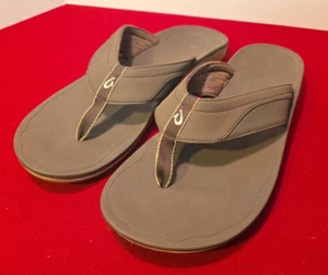 OluKai Nohona iLi Flip Flop Men’s Size 15 Sandals Brown Slip On NICE - Picture 1 of 8