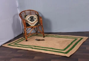 Jute Rug Carpet Living 100% Natural Handmade Area Jute Rug Braided Decor Modern - Picture 1 of 7