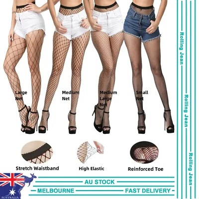 Women Fishnet Stockings Pantyhose Mesh Fishnets Tights Anti Hook Nylon Panty AU - image 1 of 4