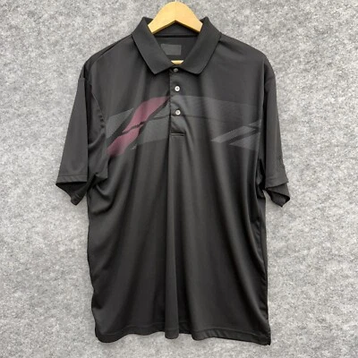 PGA Tour Men's Golf Polo Shirt, Short Sleeve, Black Striped, Size XL - Image 1 of 4