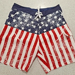 Pantalones Cortos World Calhoun Sportswear Para Hombres Bandera Americana Tabla de Natación Talla XL - Imagen 1 de 7