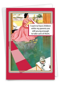 1 Funny Mother's Day Greeting Card with Envelope - Mom Parents Still Young - Picture 1 of 6