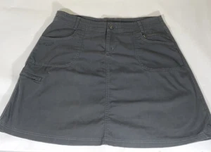 Kuhl Charcoal Gray Hiking Skirt With Drawstring Extra Cargo Side Pocket Size 12 - Picture 1 of 10