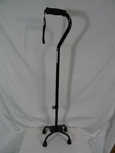 Nova Aluminum Quad Walking Cane Small 250# 30"-39" Black quad foot self standing - Picture 1 of 12