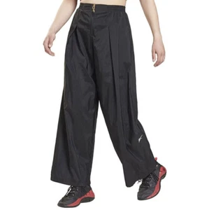 REEBOK Women's Black Shiny Woven Pant RRP £60 - Picture 1 of 3