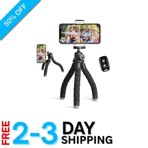Compact Tripod for Smartphones with Universal Clip & Wireless Remote Control - Picture 1 of 9