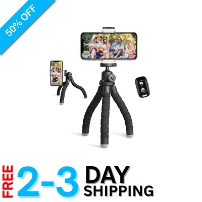 Compact Tripod for Smartphones with Universal Clip & Wireless Remote Control - Image 1 of 4