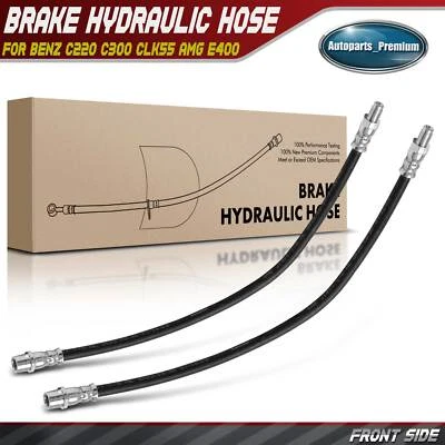 2x Front LH & RH Brake Hydraulic Hose for Mercedes-Benz C220 C300 CLK55 AMG E400 - Image 1 of 4