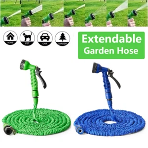 Manguera de agua flexible expandible para riego de jardín de alta presión con boquilla de pulverización EE. UU. - Imagen 1 de 11
