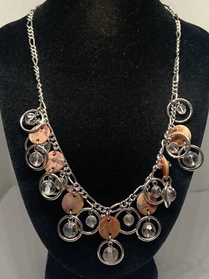 Cookie Lee Tono Plata Facetado AB Cuentas Rosa MOP Discos Firmados Foto 1 de 4