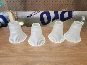4 Bell Shaped Pendant Light Covers Frosted Glass Lampshade Replacements - Bild 1 von 24