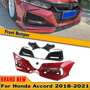 Cubierta moldeada envolvente de parachoques delantero roja para Honda Accord 10th 2018-2021 2020 - Imagen 1 de 24