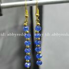 Beauty 4x6mm Faceted Blue Crystal Abacus Beads Earrings
