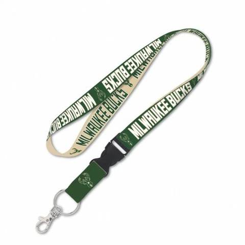 MILWAUKEE BUCKS LANYARD KEY CHAIN WITH DETACHABLE BUCKLE 1" WIDTH 22" LENGTH Cover