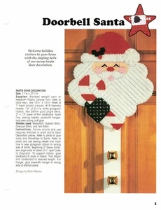 Doorbell Santa Clause Christmas Plastic Canvas Pattern Project By Leisure Arts - Picture 1 of 1