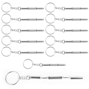 12 Pcs Keychain Eyeglass Screwdriver 3 in 1 Screwdriver Key Steel Eyeglass Sc... - Picture 1 of 7