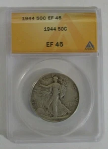 1944 50C ANACS EF45 Walking Liberty, Lady Liberty Half, 0.50 (8) - Picture 1 of 2
