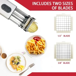 ELEKTRISCHER POMMES FRITES SCHNEIDER MIT EDELSTAHLKAHLEN PRAKTISCHE KOMMERZIELLE GERÄTE - Bild 1 von 18