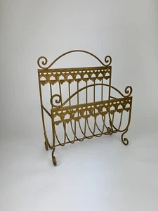 Vintage Metal Magazine Rack with Ornate Scroll Design - Picture 1 of 8