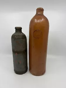 2 SELTERS NASSAU ANTIQUE STONEWARE MINERAL WATER BOTTLE JUG ADVERTISING - Picture 1 of 8