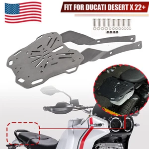 Powder-Coated Silver Rear Luggage Rack Aluminum For 2022-2023 DUCATI DESERT X US - Foto 1 di 9
