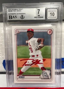 2020 Bowman Chrome Draft #BD-86 Card Auto Tink Hence BGS Slabbed 7/10 Auto NM - Picture 1 of 2