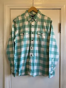 Lands End Mens Large 16-16.5 Lightweight Flannel Button Down Shirt Tailored Fit - Picture 1 of 9